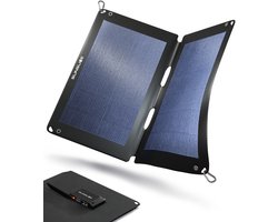 Nieuwe generatie 12W Flexibel Zonnepaneel. Krachtig en veel lichter, ultradun, onbreekbaar. voor Smartphone, ideaal voor Camping en Wandelen - Zwart