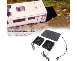 Omabeta Tuin Serie Zonnepaneel Ventilatorkit 10W 12V – 28 x 28 x 10 cm – Dubbele Ventilator Kit