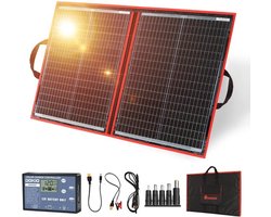 Opvouwbaar Zonnepaneel 100W 12V – Plug & Play Monokristallijne Zonnelader met 10A Laadcontroller – Voor Camper, Caravan, Boot & Camping