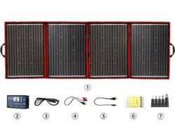 Opvouwbaar Zonnepaneel voor Powerbank, Telefoon, Survival - Noodpakket Denk Vooruit - Kamperen - Draadloos Elektriciteit - 200W
