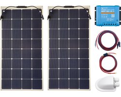 Overloopbare flexibele zonnepanelen set 240Wp premium – Victron Energy MPPT Laadregelaar 100/20 Bluetooth – zonnepaneel Compleet Pakket - Kabel met connector - zonnepaneel camper - zonnepanelen camper - zonnepanelen boot - caravan