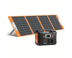 Powerbank – Power Station – Draagbare Oplaadmodule – Noodstroomvoorziening – Zonne-oplader – 200W Vermogen – 100W Opvouwbaar Zonnepaneel