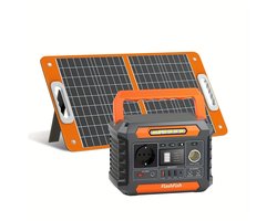 Powerstation – Draagbare Generator – Accu Backup – Zonne-energiegenerator – Mobiele Stroomvoorziening – 230,88 Wh Lithium Batterij – 300W AC Uitgang (600W Piek) – Inclusief 60W Zonnepaneel