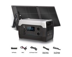 Powerstation – Draagbare Generator – Noodstroomvoorziening – Camping Accu – Mobiele Energieoplossing – 1024Wh LiFePO4 Batterij – Optioneel 100W/200W Opvouwbaar Zonnepaneel