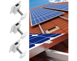 PV Fotovoltaïsche Solar Trapeziumvormige Montage Beugels - Zonnepaneel Klemmen - Aluminium Centre Klemmen - RV Platte Dak - Schip Grond - Garage - RV Platte Oppervlak .