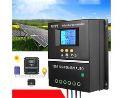 PWM Solar laadregelaar & MPPT Zonne-energie Photovoltaïsche Controller 12V/24V/36V/48V 60A/80A/100A Zonne-energie Oplader met LCD-display