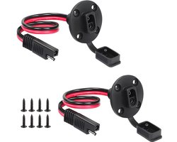 SAE-stekker, zijwandstekker, 2 stuks, 12 AWG Solar SAE snelverbinding, paneelconnector, weerbestendig SAE zonnepaneel, snelverbinding, stekker voor motorfiets