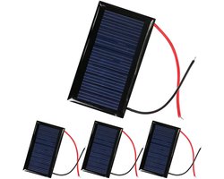 Set van 4 mini polykristallijne zonnepanelen 5V, 30mA, 53 x 30 mm - batterijoplader - doe-het-zelf - wetenschappelijke projecten