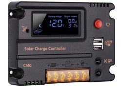 Slimme 12V/24V Zonnepaneel Laadregelaar met LCD - 20A PWM Accu Beheer