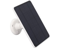 Solar Panel for Security Camera, Micro USB Solar Panel, 10W 5V, Waterproof, Continuous Power Supply for Security Camera, with Rechargeable Battery, White