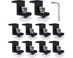 Solar Panel Holder End Clamps 30 mm 10 Pieces Solar Panel Mount Solar Panel Clamp Black Roof Balcony Power Station Motorhome Boat Photovoltaic Mounting