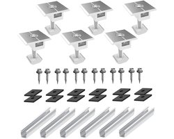 Solar Panel Mount - Aluminium Montage Systeem - Trapezium Dakplaat - PV Montagerail - Zonnesysteem Houder Plat Dak - Photovoltaïsche Montagerail Metaal Dak - Zonnepaneel Montagesysteem - Dakmontage