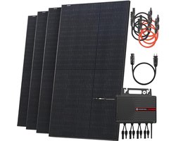 Solarway® Balkonkrachtcentrale 2000 W compleet stopcontact - nieuwste 2000 W omvormer - zonne-installatie complete set - 500 W zonnepanelen & Envertech & accessoires