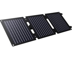 Trust Zuny 20W Draagbaar Zonnepaneel – Mobiele Solar opalder voor Smartphone, Tablet & Powerbank - Zwart