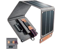 Velox Solar charger - Solar panel - Solar oplader - Solar charger zonnepaneel - Solar charger powerbank - Grijs