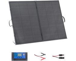 VEVOR Opvouwbaar Zonnepaneel 200w, Draagbare Monokristallijne Zonnemodule met 30a Pwm-Regelaar, Mc4-Uitgang en Frame, 23% Hoog Rendement, Ip67 Waterdicht voor Kamperen, Wandelen en Camperreizen.