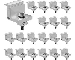 VEVOR Set van 20 Eindklemmen Zonneklemmen Klemmen Zonnepaneel 35-50mm Verstelbaar
