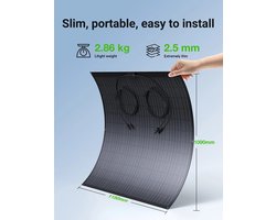 Zonne-Energieset – Zonnestroomkit – Flexibele Zonnepanelen – Balkonset – 800W Micro-Omvormer – Weerbestendig IP67 - 4*240W+800W inverter