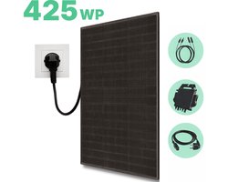 Zonnepaneel met Stekker om Stroomkosten te Verlagen - 425Wp paneel + 300W Micro Omvormer - Plug & Play