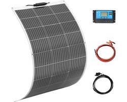 Zonnepaneel - met Zonnebatterij - Zonnepanelen - Monokristallijn - 100W - 10A - Zonne-kit - Lichtgewicht - Waterdicht - Flexibel