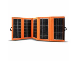 Zonnepaneel, oplader, 10W, 1 USB-poort, zwart en oranje, A02