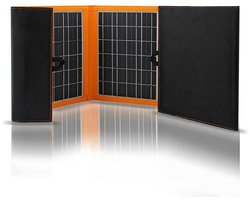 Zonnepaneel, oplader, 20W, 2 USB-poorten, zwart en oranje, A05