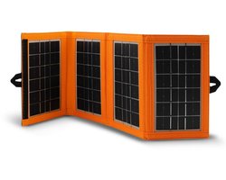 Zonnepaneel, oplader, 6W, 1 USB-poort, zwart en oranje, A01