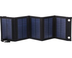 Zonnepaneel opvouwbaar - Draagbaar Waterdicht Monokristallijn Zonnepanelen Set - Werkspanning 5V / 10-15W max. vermogen - IP65 - Voor Telefoon Buiten Kamperen