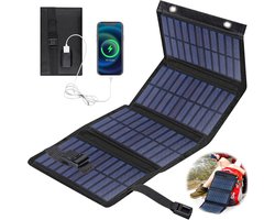 Zonnepaneel - Opvouwbaar zonnepaneel - Sun Power - Zonnecellen Oplaadbatterij - 5V - USB - Zonnepanelen voor buiten - voor Smartphone Camping