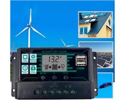 Zonnepaneel - Polykristallijn Silicium PET - 20W Zonnepaneel Plus Omvormer Set - Zonnepaneel Met Omvormer - Auto Voertuig Complete Zonnekit - Met Batterijclip En Led-Display Voor Thuis