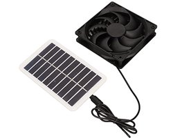 Zonnepaneel Ventilator Set - Zonne-energie Aangedreven voor Buitenshuis - 15W Vermogen