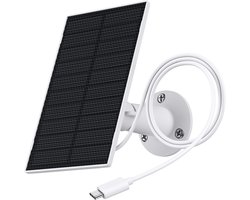 Zonnepaneel voor bewakingscamera - Draadloos, Waterdicht, Voor Buitencamera, Type C, Continu Opladen