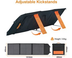 Zonnepaneel - Zonnepaneel opvouwbaar - Zonnepanelen - Monokristallijne zonnepanelen - Zonnepaneel camper - 100W - 18V - Vouwbaar Flexibel Zonnepaneel - Monokristallijne Zonnecel voor Camping en