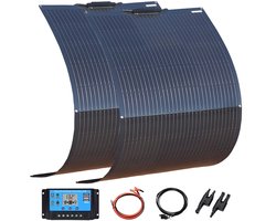 Zonnepaneel - Zonnepanelen - Monokristallijn - Flexibel - Buigzaam - Waterdicht - voor Dak - Camper - Boot - Caravan - Off-grid Systeem - 300W - 2 Stuks Kit