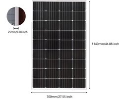 Zonnepaneel - Zonnepanelen - Monokristallijn - Voor Balkon, Camper & Off-grid Systeem - Breed Inzetbaar - 200W - Waterdicht IP65