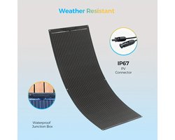 Zonnepaneel – Zonnepanelen Set – Flexibel Paneel – Draagbaar Solar – Camping Zonne-energie – 2x100W Monokristallijn – Buigbaar & Hoog Rendement