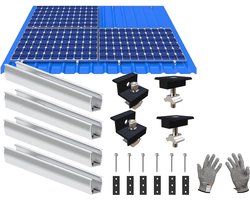 Zonnepaneelhouder voor Plat Dak met Verstelbare Klem en Montagerail