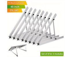 Zonnepaneelhouder – Zonnepaneelbeugel – Montageset – Bevestigingsbeugel – Verstelbare Zonnepaneelsteun – Aluminium & RVS – Geschikt Voor 200W-500W Panelen – Max 45 Inch