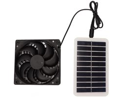 Zonnepaneelventilatorset, 15W draagbare zonne-uitlaatventilator voor kas, kippenhokken, schuur en hondenhok