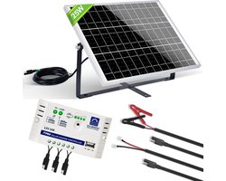 Zonnepanelen Compleet Pakket - Plug & Play met Stekker - Zonnepaneel Plat Dak - 25W