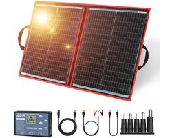 Zonnepanelen - Opvouwbaar Zonnepaneel - Zonne Energie - 100W - met 12V Controller Kit - Waterdichte - Draagbaar en Compact voor Kamperen, Outdoor en Noodstroom