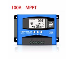 Zonneregelaar - 12/24V zonnelaadregelaar - 100A - zonnelader controller paneelregelaar dubbele USB digitale LCD - adaptieve universele controller