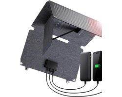 Zylo® Draagbaar Zonnepaneel - Solar Charger - Opvouwbaar Zonnepaneel - 30w - 67x36x3cm - Zwart