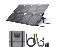 Zyrex® Zonnepaneel Opvouwbaar - Zonnepaneel - Zonneoplader - met Digitale Ampèremeter - Outdoor- Zwart -26cm x 22cm x 6cm