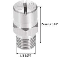 2 stuks. Platte straalsproeier punt - 304 roestvrij stalen sproeier 1/8BSPT buitendraad 1 / 8BSPT (110 Grad, 2,4 mm Öffnung)