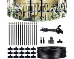 20 meter sproeisysteem voor tuin en kas met 25 verstelbare messing sproeiers