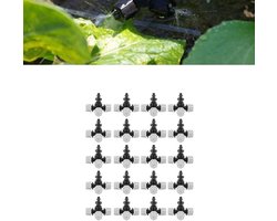 20 stuks Tuin Irrigatie Accessoires Verneveling Nozzle Cross Verneveling Sprinkler met Connector en Prikkeldraad - Irrigatie Fittingen voor Efficiënte Tuinbesproeiing