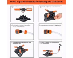 360° roterende sproeier voor tuin en gazonirrigatie met graswatersproeier