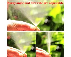 Allecta - Messing Atomiserende Sproeinozzle Set voor Tuin met 8mm Slang - 7 Stuks. De ideale set voor Patio, Gazon en Kas - Inclusief Blokkerende Koppen.