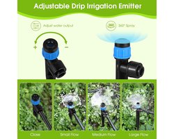 Allecta - Verstelbare Waterirrigatie Druppelaars met Ventilator Sproeier - Set van 60 Stuks